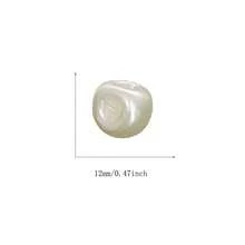 50pcs/Pack ABS Plastic Round Side Hole Shiny Pearl, Offset Hole Pearl For Shirt, Garment, Jacket, Sewing Edging - White - View 9