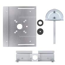 آلة نجارة للنحت وتشذيب الحواف، لوحة من سبيكة الألومنيوم، جبلي، مسطرة دفع، منصة رفع صغيرة، منصة تنظيف للتشذيب والتخديد الكهربائي للخشب - فضي - مشاهدة 14