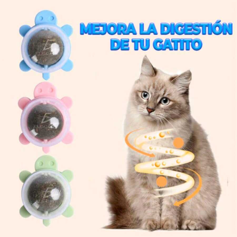 ELE-GATE Giratorio Catnip Bolas para Gatos Diseño de Tortuga - Multicolor - Ver 1