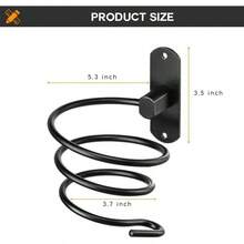 Bathroom Hair Dryer Holder Hair Care Tool Holder Wall Mounted (Black) - Black - View 6