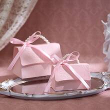 10 pièces Boîtes cadeaux élégantes gaufrées avec poignées en perle et rubans en satin, boîtes à cadeaux de mariage de luxe pour la Saint-Valentin, la baby shower, le baptême, l'anniversaire, les cadeaux d'anniversaire, emballage cadeau haut de gamme avec plusieurs options de taille. Décorations de Noël à la maison, cadeaux de Noël, décoration de Noël