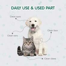 AFRT Disposable Wet Wipes For Dogs And Cats I 300 Wipes For Cleaning And Deodorizing - Plant-Based Hypoallergenic Pet Wipes For Puppies - Wipes For Paws Butt And Body - Fragrance Free - 如圖 - 查看 7