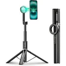 66 Magnetic Selfie Stick Tripod, 360 Rotatable Aluminum Strong Magnetic Cell Phone Tripod Stand Android With Metal Ring Wireless Remote, Travel Essentials - 黑色 - 查看 2