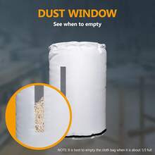 POWERTEC 70009V - Bolsa de recogida de polvo de plástico transparente, 19-1/2 pulgadas de diámetro x 33 pulgadas, paquete de 5 bolsas colectoras de polvo paraáquina con tambor de filtro de 19 - Bolsa inferior de 30 x 20 pulgadas - Ver 5