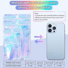 100 Pack Holographic Bags, 4 X 6 Inches Mylar Bags, Packaging Bag For Small Business, Resealable Smell Proof Bag, Holographic Zipper Pouch For Food Storage{Inchcolor_nameinch:Inch4x6InchHolographicinch,Inchsize_nameinch:Inch1Count(Packof100)Inch} - 4x6吋全息 - 查看 3