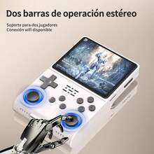 CONSOLA RETRO MANUAL, CON MÁS DE 20 000 JUEGOS, 30 EMULADORES, MEMORIA 256 GB MODELO R40S PRO - Blanco - Ver 3