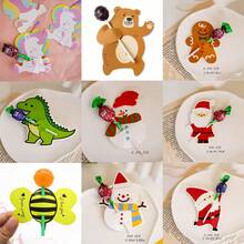 16pcs/32pcs/40pcs/80pcs Bear Lollipop Holder Cards Set - Cute Bear Candy Wrappers ForBirthday Party & BabyShower Supplies - Multicolor - View 6