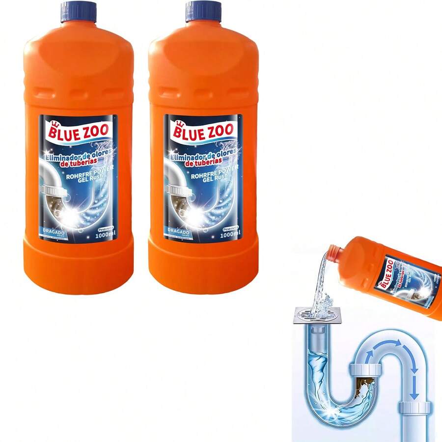 1000ml El Agente Destapador De Tuberías Disuelve Las Obstrucciones,Fish Limpiador de desatascos de desagües para cocina y baño - Eliminación de obstrucciones de tuberías, desodorizar olores, no eléctrico, solución ecológica para tuberías de inodoros - 1000 ml - Ver 1