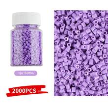1000 piezas de cuentas Perler de 2.6mm de color púrpura en un frasco recargable pequeño, ligero y portátil, adecuado para accesorios DIY y decoración de manualidades