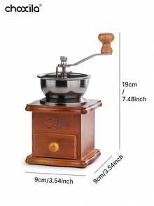 choxila 1个手动咖啡研磨机 - 可调节齿轮和陶瓷锥形磨盘，适合家庭和旅行使用，也是学生返校用品的理想之选。