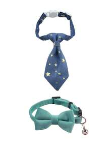 1pc Fashionable Adjustable Pet Collar, Multi-Color, With Bell And Bow Tie - Suitable For Cats And Small Dogs - 彩色 - 查看 11