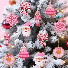 16/20pcs Pink Gingerbread Man Christmas Tree Hanging, Christmas Decoration, Christmas Tree Hanging Decoration Set, For Christmas Tree Decoration, Christmas Party, Home Decoration, Wedding, Shop Window, Indoor And Outdoor Decoration