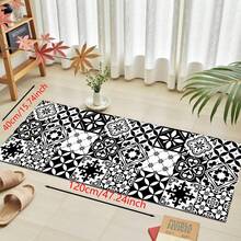 1pc Unique Black&White Checkered Doormat, Made Of Diatomite - Non-Slip, Stain Resistant And Super Absorbent, Suitable For Kitchen And Bathroom, Perfect For Home Decor And Holiday Celebration