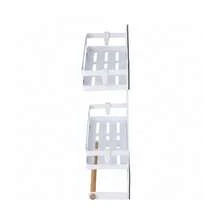 Living And Home 2/3 Tiers No Punching Magnetic Metal Fridge Storage Rack Kitchen Organiser,Fridge Spice Rack, Magnetic Shelf With Paper Towel Holder,Kitchen Refrigerator Storage Rack - White - View 9