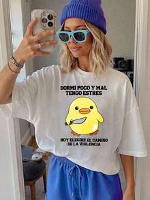 Camiseta de manga corta casual para hombre y mujer con tops moda, letras gráfico, estampado modern, impresión, redondo,deportiva, verano, para hacer ejercicio, correr, ropa de pareja para equipos,para uso diario, salir, ocio, deportes, escorts, viajes, reuniones familiares y otras ocasiones de estilo Streetwear, Hip Hop, Rock y Rap - Blanco - Ver 1