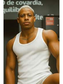 Basic American Ribbed Tank Top - Blanc - Voir 4