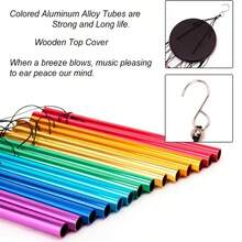Beautiful 12-Tube Metal Wind Chime - Available In A Variety Of Colors - A Wonderful And Eye-Catching Outdoor Decoration, No Electricity Required, Easy To Hang, Suitable For Patio, Garden Or Porch, Outdoor Decorations - Gold - View 9
