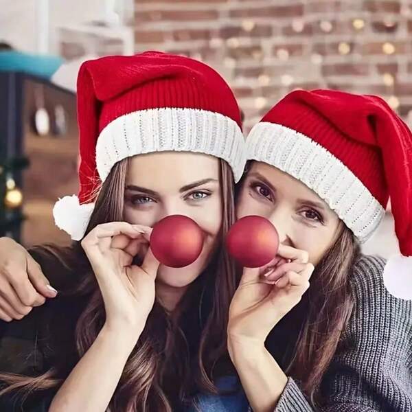 Europäischen und Amerikanischen klassische rote Weihnachten hut gestrickte eltern-kind-hut urlaub kleid Santa