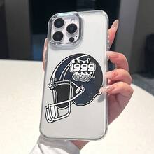 1 Funda de Teléfono de Material Suave Transparente con Tema de Fútbol Americano, Adecuada para iPhone 16 Pro Max/11/12/13/14 Plus Series - Moderna y Resistente a Impactos, Regalo Perfecto para Entusiastas del Deporte - Color transparente 2 - Ver 5