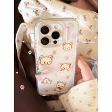 Cute Illustration Rilakkuma IMD Dual-Layer Compatible  Phone Case Applies To  17/16/15/14/13/12/11/Air/Pro/Promax Japanese Anime Phone Case  Apple  22/23/24/25 Plus Fe UltraDurable Niche Innovation ILBV - PJ001 - 查看 3