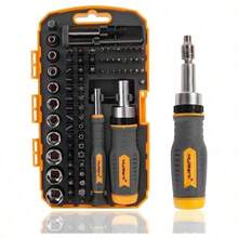 Screwdriver Bit Set Socket Kit, 77 - Pieces Ratcheting Screwdriver Set With Case, 77 In 1 Multi Bit Screw Driver Home, Electronics, Car Emergency And Garage - Bộ 77 món kèm đầu cọ chính xác - Xem 2