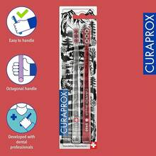 Cepillo Dental Curaprox School – Para Niños de 4+ Años |   Ultrasuave y Compacto (Rojo, Verde) - Rojo, verde - Ver 4