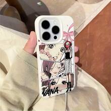 Fashion New Anime Nana Osakis Phone Suitable 17, 16e, 16, 15, 14, 13, 12, 11 Pro,, X, XR, XSMAX, 8, 11 Plus Shockproof Soft Back Cover Couple, Phone Accessory, Cute Anime Design, Printed Design, Her17 17prom17 17promax - 白色 - 查看 3