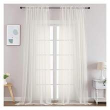 Sheer Curtains 108 Inches Long For Living Room 2 Panels Set, Light Filtering Extra LongSheer Curtains, Lightweight Filmy Voile Rod Pocket Window Drapes, 59W X 108L, 2 PCS, 9ft - Multicolor 132 - View 1