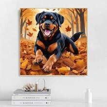 1 件 5D 无框圆形钻石画套装 - 全钻钻石艺术，帆布 DIY 马赛克工艺套装，包含笔、胶水、托盘、钻石珠。适合钻石画爱好者，精美家居墙面装饰礼物，减压好帮手 - 彩色 - 查看 3