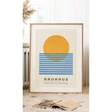 1 tấm tranh trừu tượng. Tranh nghệ thuật hình học Bauhaus trang trí tường. Quà tặng nhà theo phong cách Trung cổ hiện đại, tranh nghệ thuật trên vải canvas với họa tiết hình tròn và đường thẳng, thích hợp trang trí phòng khách, phòng ngủ và phòng làm việc tại nhà. Tranh nghệ thuật trên vải canvas, tranh áp phích phòng, trang trí nhà cửa, sắp xếp phòng, trang trí nội thất. Có thể chọn khung. - Nhiều màu - Xem 9