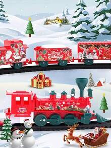 1 套圣诞电动轨道火车组装玩具，男孩和女孩的圣诞礼物，生日礼物 - 配件款式和颜色随机 - 紅色 - 查看 7