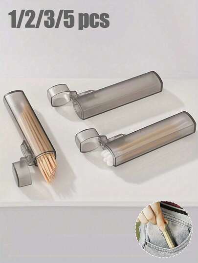 Plastic Toothpick Box Cleaning Swab Toothpick Storage Box, Portable Storage Container For Outdoor Travel Camping, Modern Toothpick Dispenser, Medicine Case, Cigarette Holder