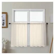 Sheer Curtains 30 Inch Length, Short Light Filtering Voile Small Cafe Kitchen Curtains With Rod Pocket, Short Curtain For Bathroom Window, 42x30 Inch, 2PCS - Multicolor 138 - View 1