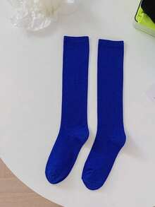 1 Pair Children's Solid Color Knee-High Socks, Casual & Versatile For Girls Aged 8-16, Suitable For Boys And Girls Aged 10-16, Autumn/Winter