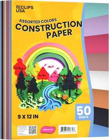Construction Paper Bulk (50 Sheets) 9 X 12 Construction Paper For Kids, Color Art Paper, Assorted Colors, 50 Sheets Per Pack, (1 Pack) - 1 包 - 查看 12