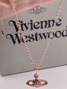 Vivienne Westwood Dây chuyền mặt đá Mini Bas Relief - Hoa hồng vàng - Xem 6