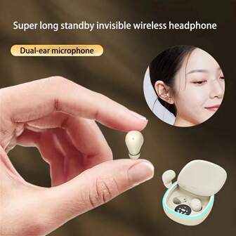 [Wireless Earbuds] Ultra-Compact Mini Wireless Earbuds With High-Quality Bass - Perfect For Exercise, Sleep, Work | Wireless In-Ear Headphones For Both Men & Women | Includes Charging Case | Type-C, Touch Controls, Earbuds Wireless