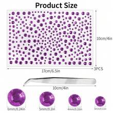 975Pcs Multi-Color Face Gems, Self-Adhesive Eye Jewels Rhinestones 3/4/5/6 Mm DIY Face Gems & Pearls For Makeup & Crafts{Inchcolor_nameinch:Inchgem_lightpurpleinch} - 寶石淺紫色 - 查看 3