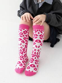 3 Pairs Girls Striped Knee High Socks, Soft & Comfortable, Suitable For Kids, Students, Formal Uniforms, Everyday Wear, All Seasons - Multicolor - View 2
