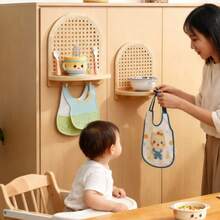 1 buc. Suport de depozitare pentru camera bebelușului, montat pe perete, suport de afișare a plantelor din ratan pentru camerele copiilor, ușor de instalat, suport de afișare pentru jucării și materiale de citit pentru copii, cel mai bun cadou de Crăciun pentru bebelușul tău, cadou de duș