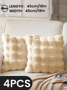 1/2/4 Stück luxuriöser Kunstfell Toskana Kissenbezug, Kissenhülle, ohne Kisseneinsatz, flauschige Heimdekoration Kissenhülle für Wohnzimmer Sofa, Schlafzimmer Kopfteil, Überwurfkissen, Oeko-Tex