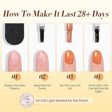 Jelly Gel Nail Polish Set Sheer Milky Jelly Orange Brown Gel Polish Crystal Transparent Gel Polish Harvest Hues Nail Art Varnish Manicure Collection Gift Set 7ML 4PCS{Inchcolor_nameinch:InchHarvestHuesinch} - 豐收色調 - 查看 9