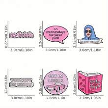 One Size Enamel Pin Brooch BURN BOOK Lapel Badge Cartoon Campus Movie Jewelry Friend Gift - Màu Hồng Tươi - Xem 4