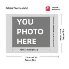 Customized Diamond Painting Set, DIY Personalized Pictures, 5D Diamond Art, Adult Customized Gift, Home Wall Decoration (Round Diamonds, 11.7x11.7 Inches/30x30 Cm), Diamond Painting Art Set - Multicolor - View 85