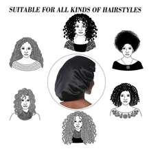 Awegeo 1 件大码女式纯色宽边弹力缎面软帽，柔软透气休闲舒适睡帽，不易滑落，适合睡眠和日常使用护发帽