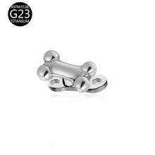 1pc Titanium Heart Zirconia Embedded Skin Implant Stud - Titanium Color - View 23