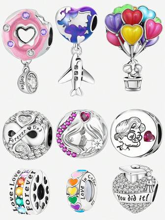 1颗时尚心形吊坠珠，适合女士手链、手镯DIY饰品制作及日常配饰装饰，适合女孩佩戴