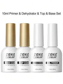 peacecolor 2/3/4pcs 10ml Nail Primer And Dehydrator Set, Cuticle Care Oil And Gel Base Coat, Suitable For Gel Nail Polish, Manicure Supplies, Ideal For Beginners DIY Home Salon Gift - Multicolor - View 10
