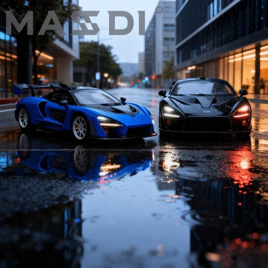 1 件 MASSDI 1:64 比例压铸迈凯伦塞纳模型车，操控流畅，3D 浮雕前格栅和标志，分段式排气系统，收藏品，精致内饰，非常适合汽车模型爱好者、DIY 装饰、万圣节、圣诞节、生日礼物、办公桌装饰 - 彩色 - 查看 1