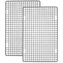2 件装烘焙冷却架，16x10 英寸烘焙架，加厚金属丝饼干架，适用于烹饪、烘烤、烧烤、烘干、烤箱，适配半尺寸烤盘，黑色圣诞派对